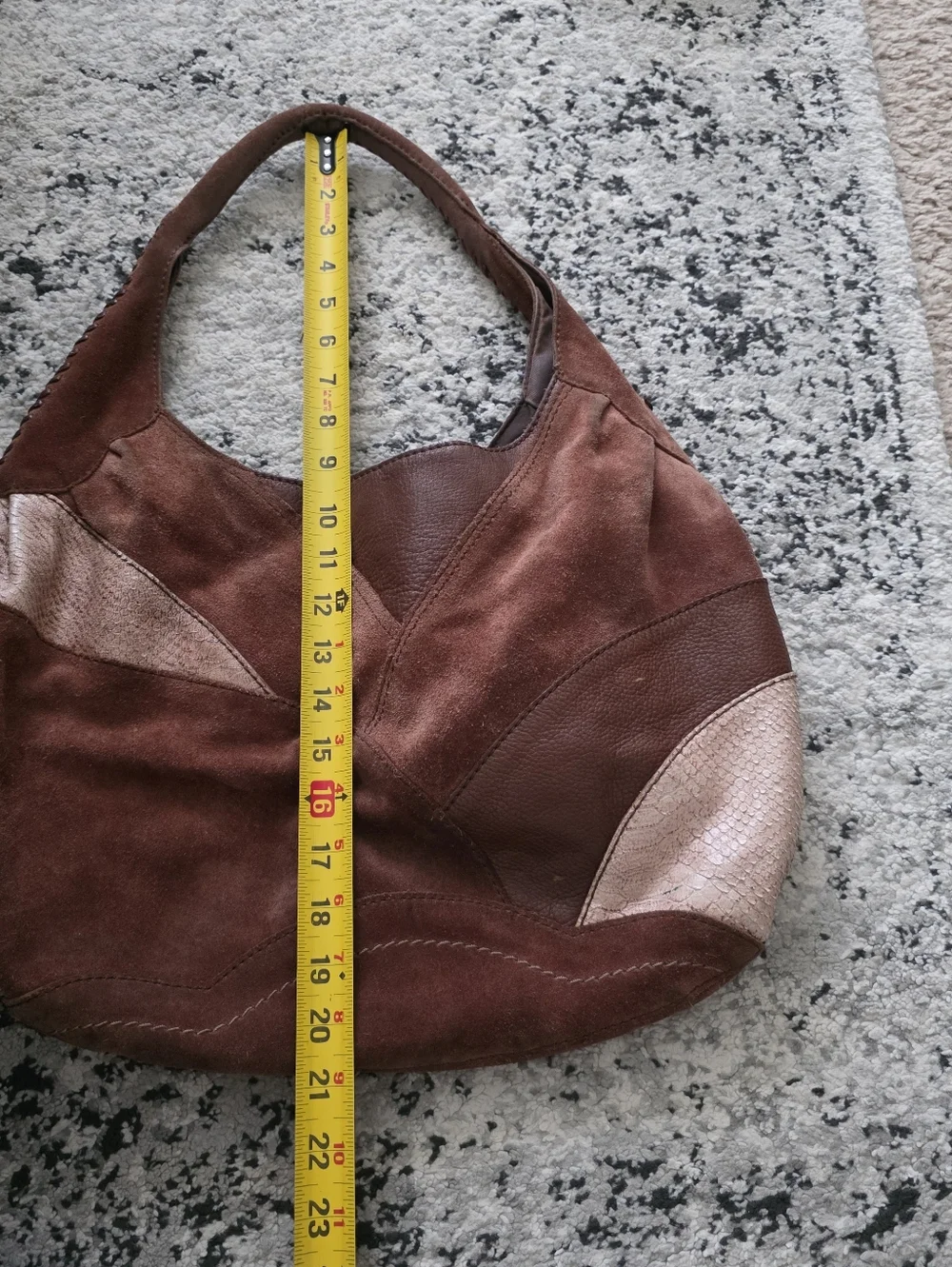 Vintage Lucky Brand Suede Leather Patchwork Boho Shoulder Bag Boho Festival